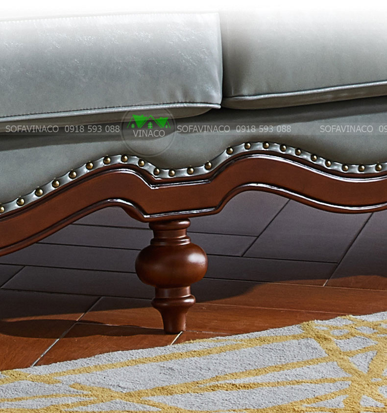 Chi tiết mẫu ghế sofa tân cổ điển da bóng sang trọng đẹp mắt cho phòng khách